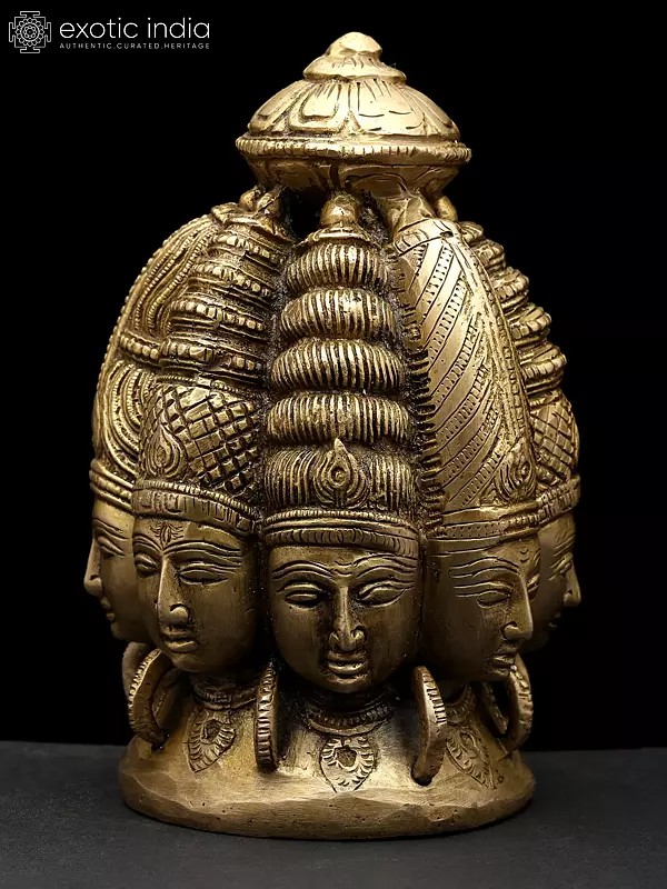 7" Brass Silver Color Ashta Mukhalingam