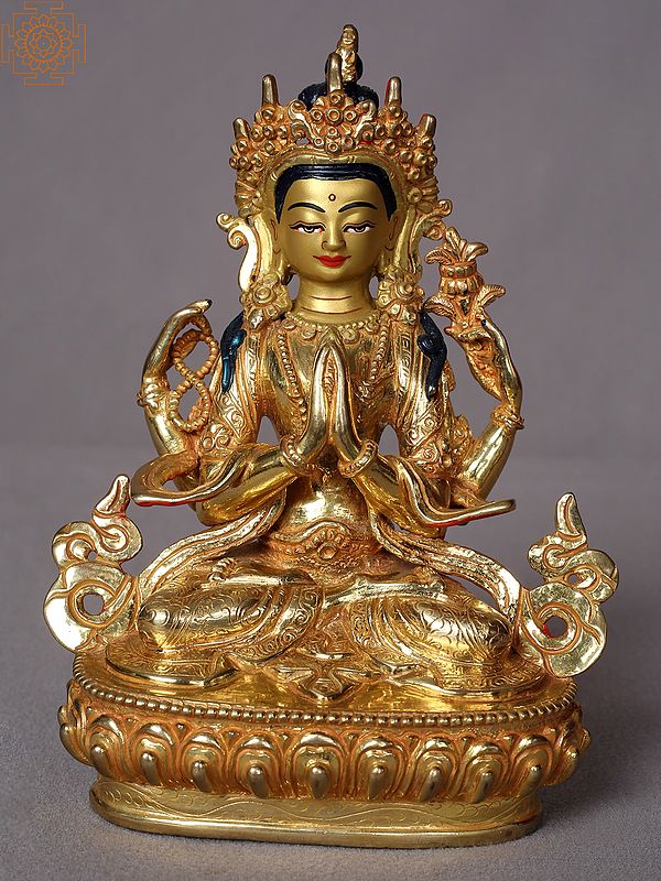 6" Chenrezig (Avalokiteshvara) Statue From Nepal