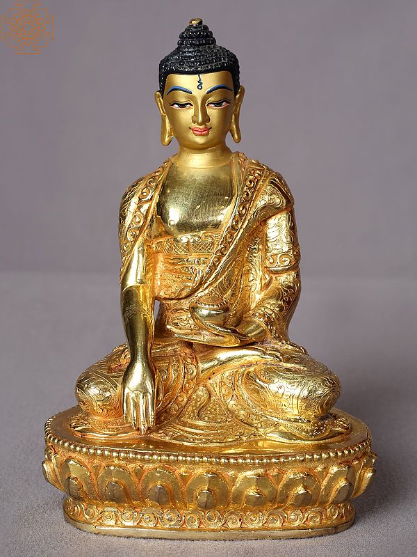 6" Earth Touching Buddha Statue From Nepal