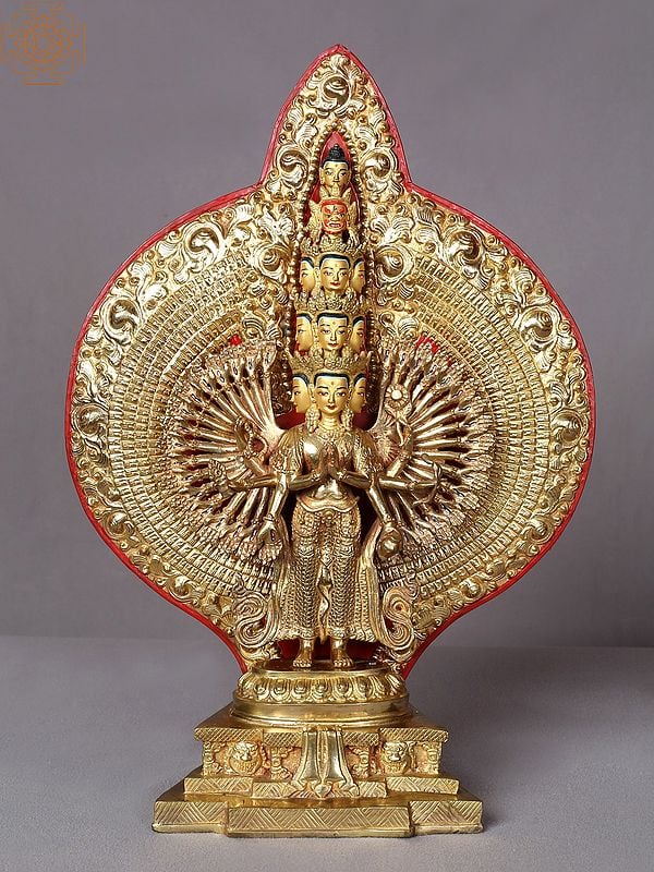 15" Thousand Armed Avalokiteshvara Statue From Nepal