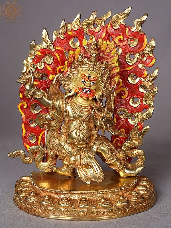 9" Tibetan Buddhist Deity - Vajrapani From Nepal