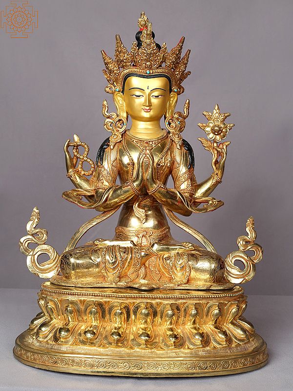 20" Four Armed Avalokiteshvara From Nepal