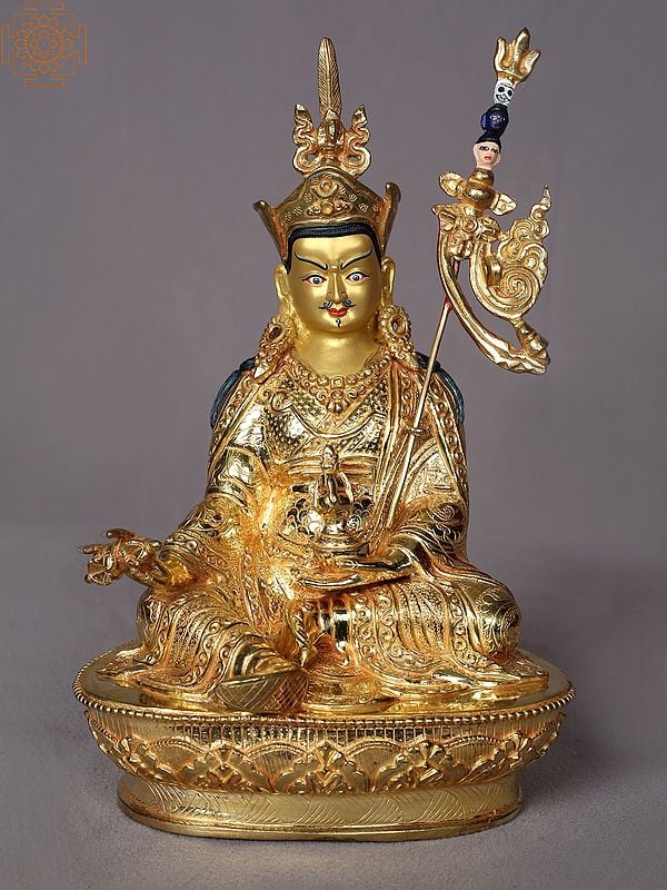 9" Tibetan Buddhist Padmasambhava Statue From Nepal