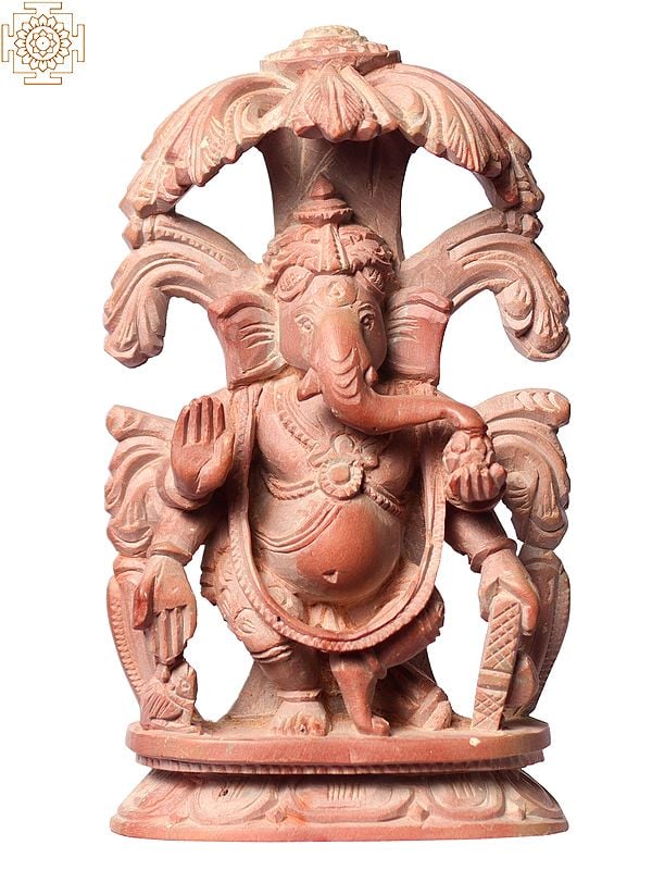 4" Small Charming Dancing Ganesha Stone Statue
