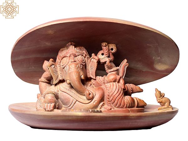 7" Small Reclining Ganesha Inside a Shell