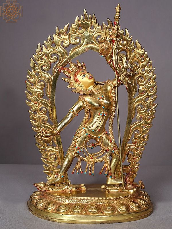 13" Goddess Vajrayogini Copper Statue From Nepal