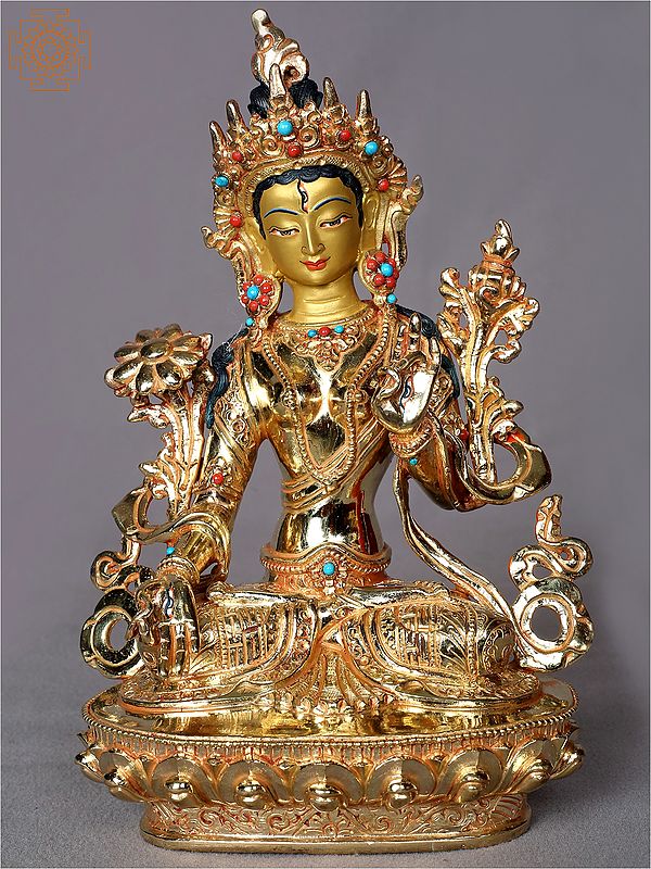 9" Goddess White Tara Statue - Tibetan Buddhist Deity
