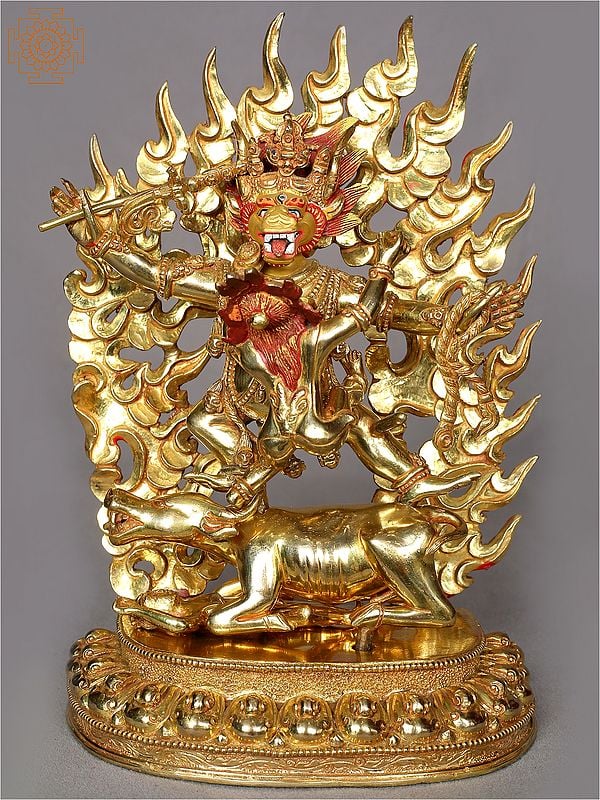 10" Tibetan Buddhist Deity Yamantaka Statue From Nepal