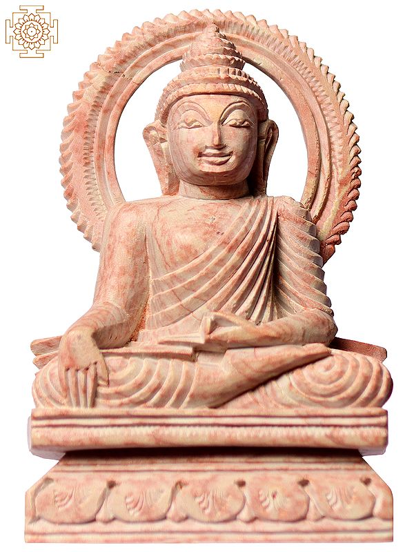 3" Small Gautam Buddha Pink Stone Statue