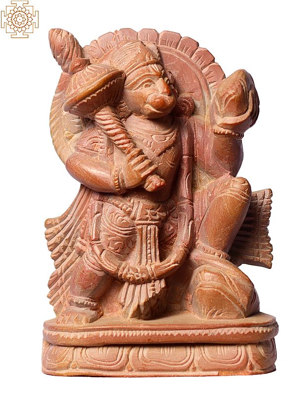 4" Small Hindu God Hanuman Carrying Sanjeevni