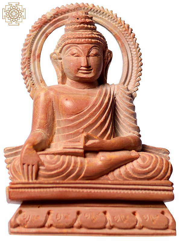 3" Small Gautam Buddha Pink Stone Sculpture