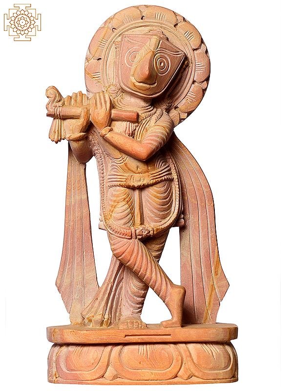 6" Hindu God Jagannath (Krishna) Playing Flute