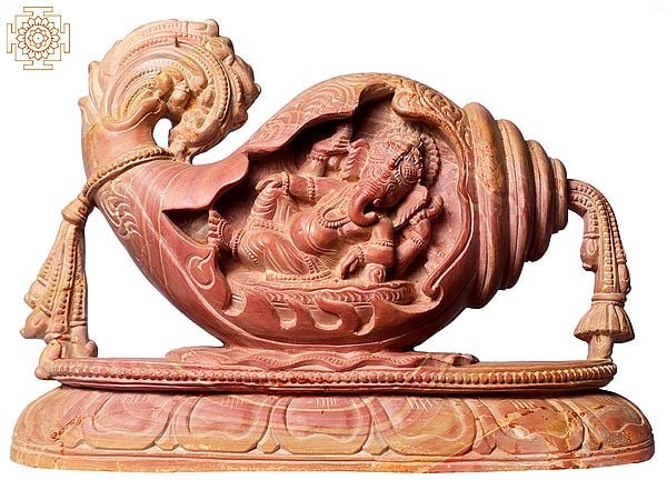 7" Hindu God Ganesha Relaxing Inside Shankha