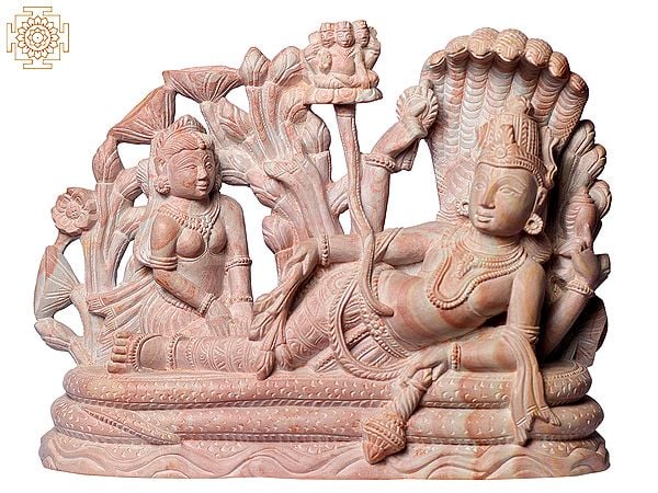 9" Hindu God Anantashayana Vishnu With Lakshmi