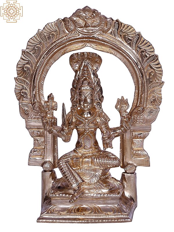 6" Goddess Mariamman with Trishul seated on Throne