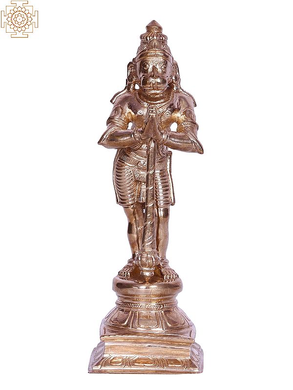 6" Lord Hanuman Bronze Statue with Gada