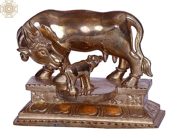4" Cow & Calf Bronze Statue