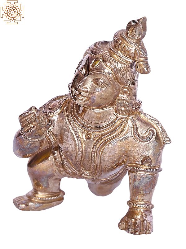 3" Lord Baal Krishna Bronze Statue