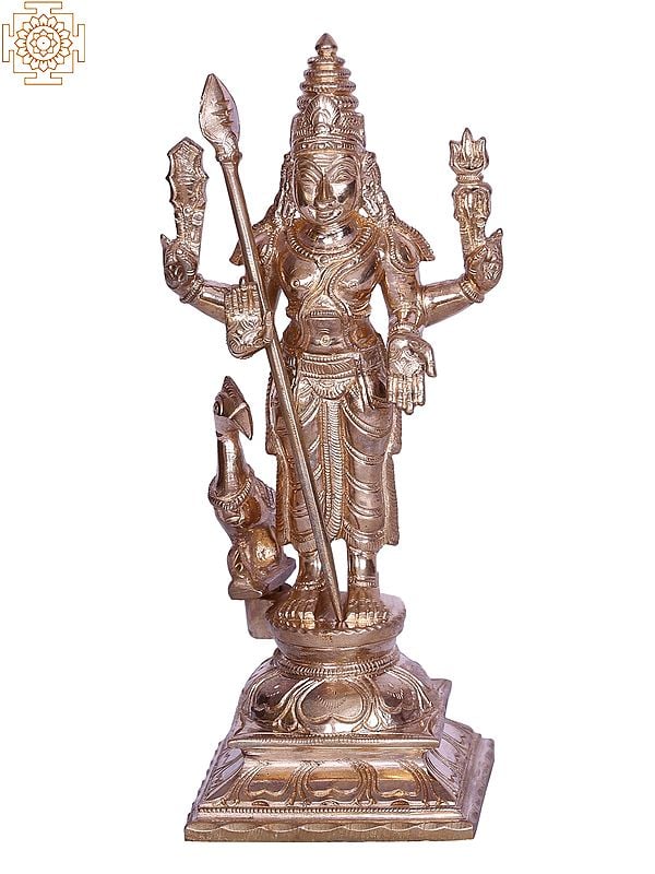 6" Standing Lord Subramaniyar Bronze Statue