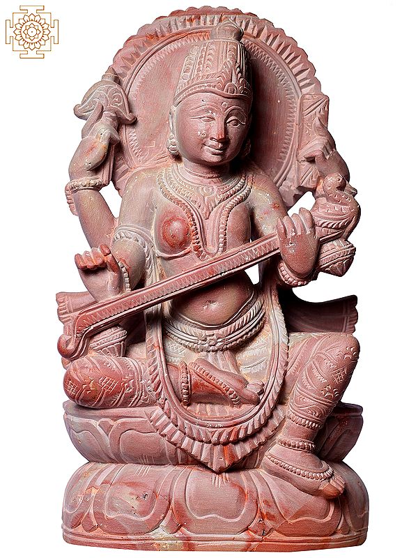 8" Hindu Goddess Saraswati Playing Sitar