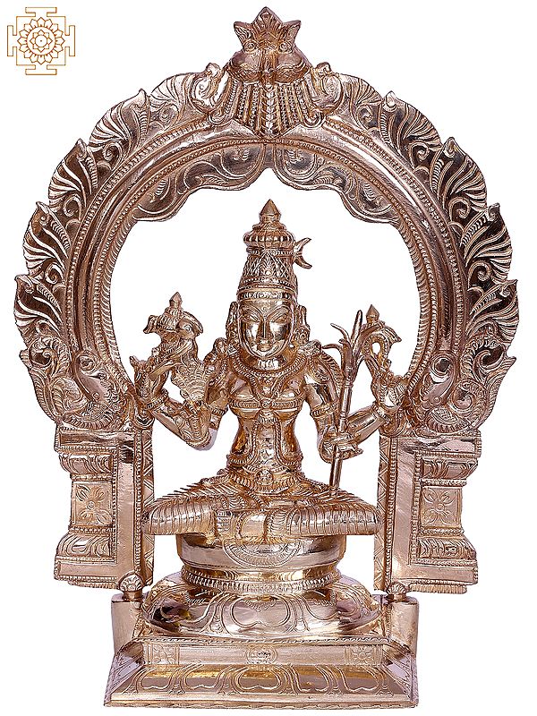 10" Goddess Kamakshi Bronze Sculpture with Arch