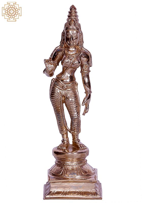 6" Small Goddess Sivagami (Goddess Uma) Bronze Statue