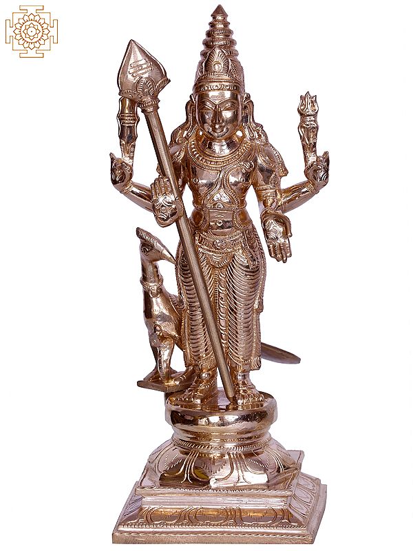 13" Hindu God Subramanya (Murugan) Bronze Figurine