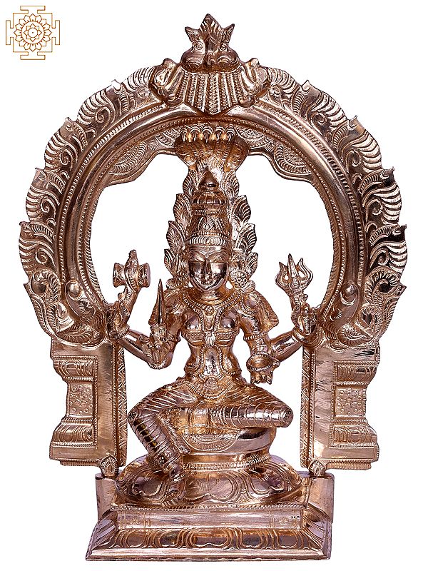 10" Hindu Goddess Mariamman Bronze Sculpture with Arch