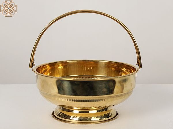 Brass Pooja Flower Basket (Pookudai)