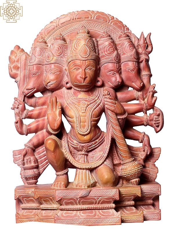 12" Panchamukhi Hanuman Stone Idol | Stone Statues of Odisha