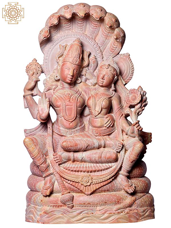 18" Hindu Deities Lakshmi Narayana On Sheshnag