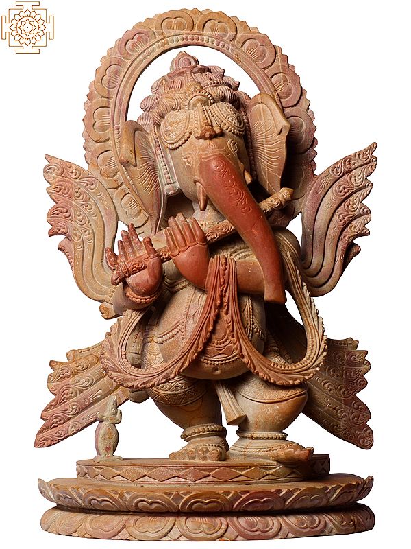 12" Standing Lord Ganesha Playing Flute
