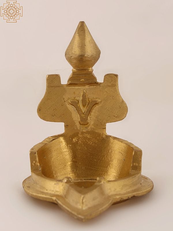 5" Hindu Pooja Vaishnava Lamp (Deepam) | Bronze