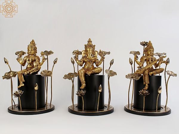 Lakshmi, Ganesha and Saraswati Set