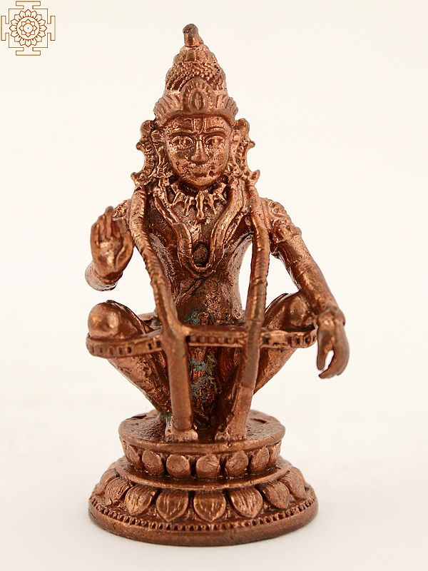 Copper Small Ayyappan Statue - God of Truth