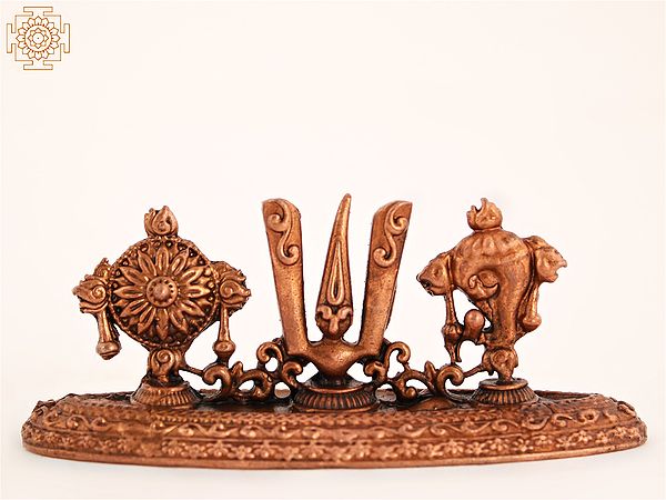2" Small Hindu Vaishnava Symbols | Copper