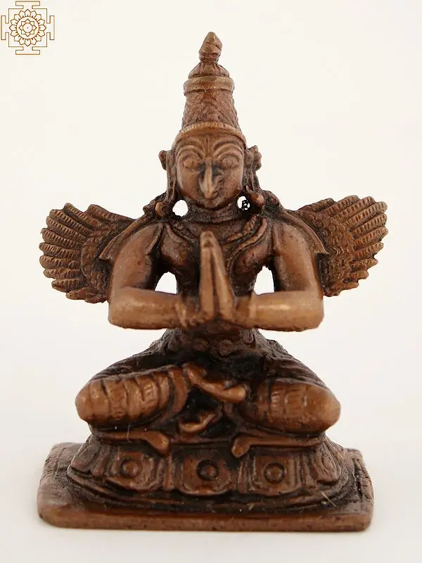 Copper Small Holy Bird Garuda Idol Seated