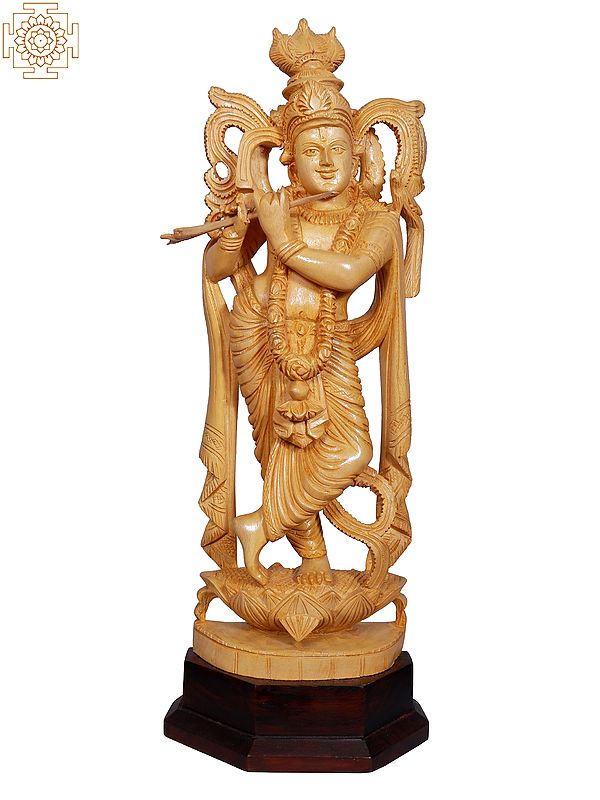 18" Lord Krishna Standing With Flute