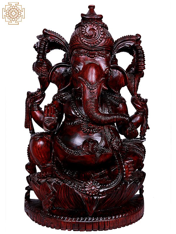 17" Lord Ganpati Seated On Lotus