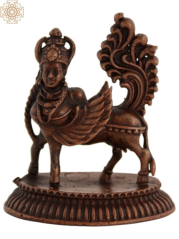 2" Hindu Goddess Kamadhenu Copper Statue