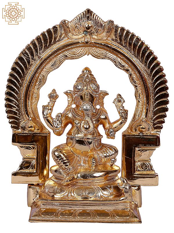 8" Hindu Lord Ganesha Statue With Arch