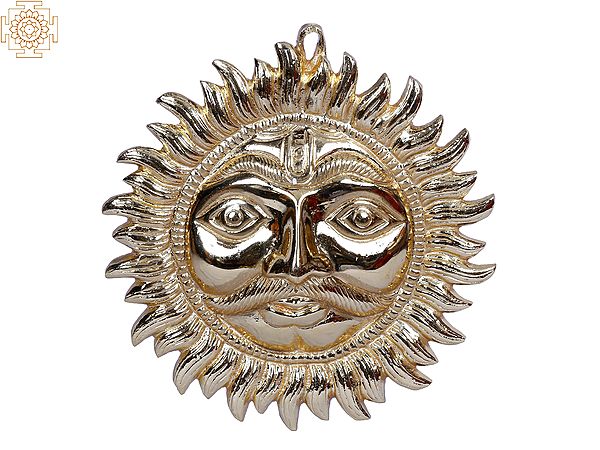 Brass Sun Face Wall Hanging Statue | Gold Plated