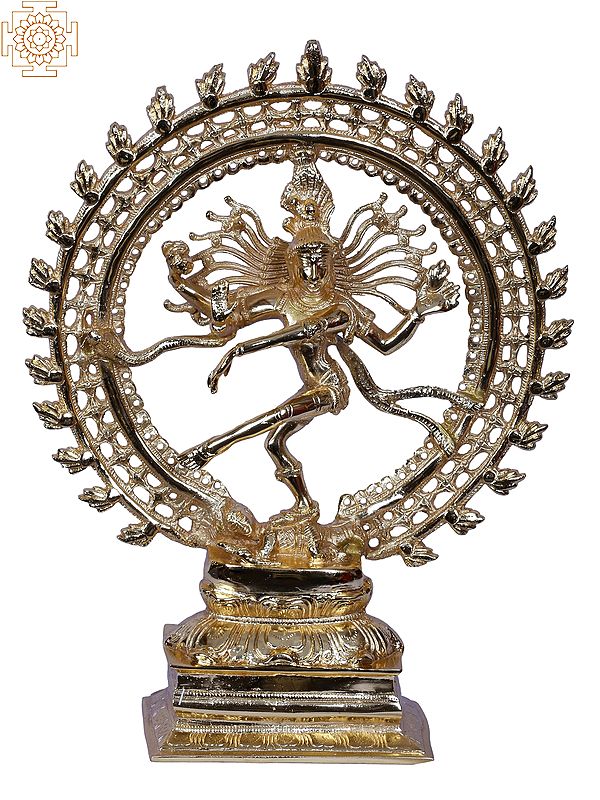 Nataraja With Arch | Brass Statue | Gold Plated
