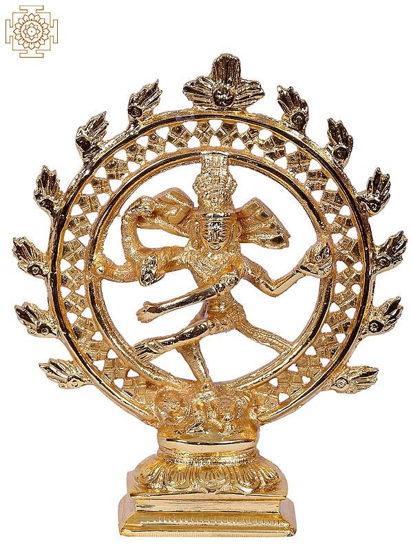 6'' Dancing Shiva Nataraja Idol | Gold-Plated Brass Statue