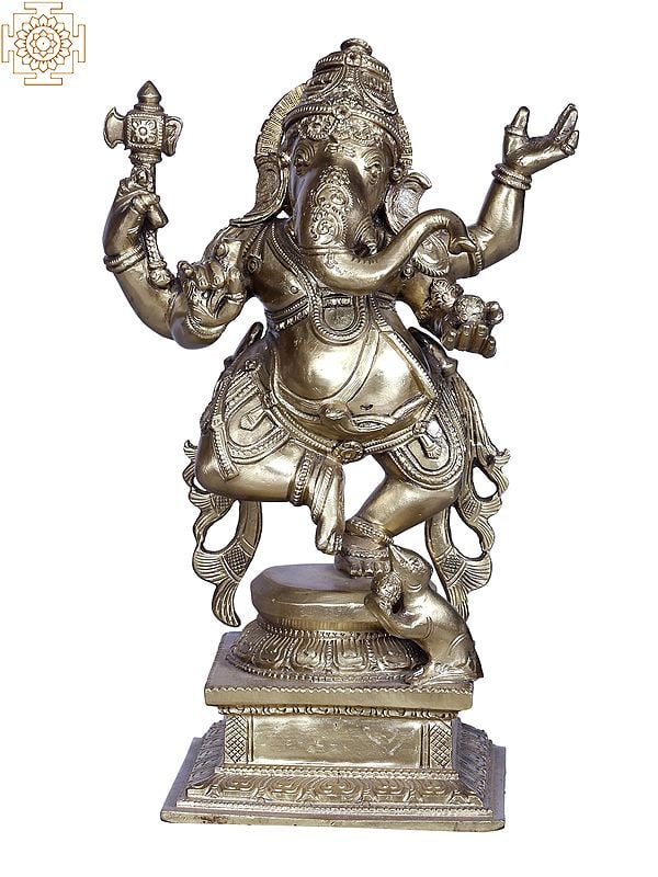 Dancing Ganesha With Mushak | Brass