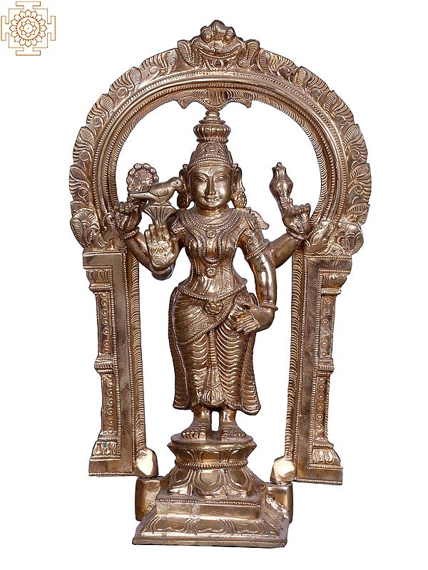 Goddess Meenakshi With Arch | Brass Statue