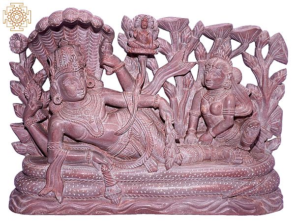 God Vishnu Lying Sheshnag Throne | Stone Statue