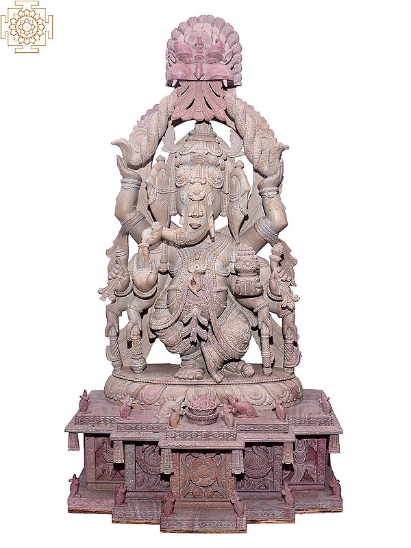 37" Superfine Dancing Ganesha Statue with Kirtimukha on Top