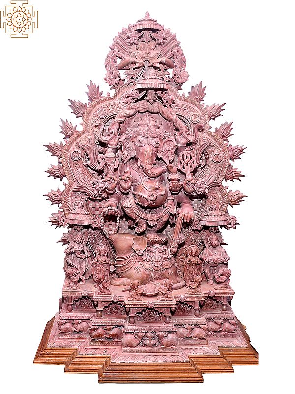 38" Superfine Lord Ganesha Dancing on His Rat