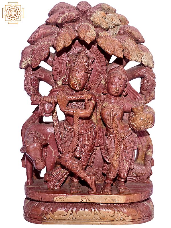 Goddess Radha Dancing Krishna | Stone Statue